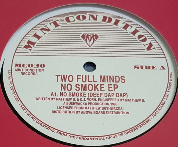 Two Full Minds - No Smoke (12", RE) on Mint Condition (2) at Further Records