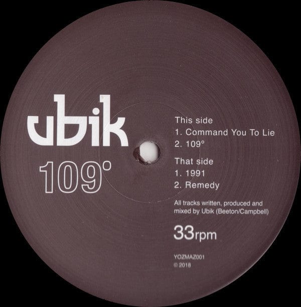 Ubik - 109° (12") YozMaz Vinyl