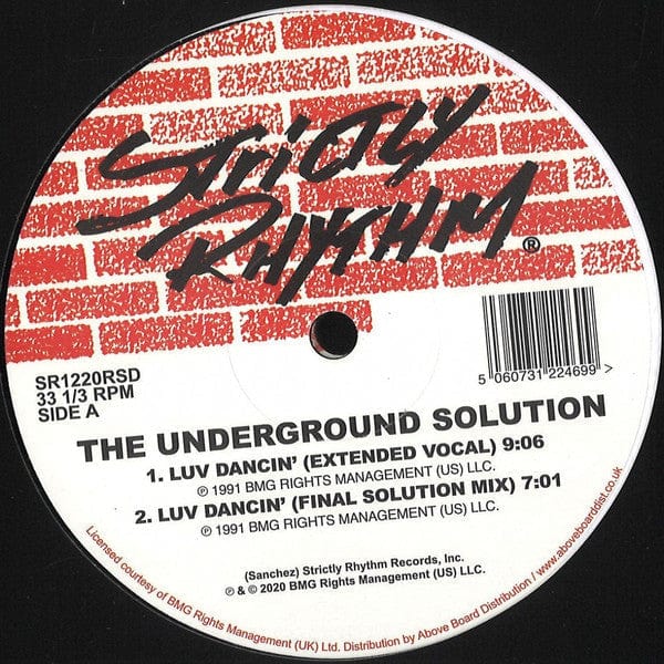 Underground Solution - Luv Dancin' (2x12", RE, RM) Strictly Rhythm