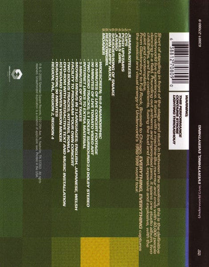 Underworld – Everything, Everything (Underworld Live) (DVD, Sheridan Square Records) Back Cover