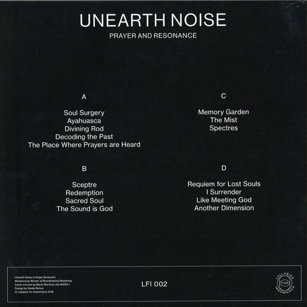 Unearth Noise - Prayer And Resonance (2xLP) Lullabies For Insomniacs Vinyl
