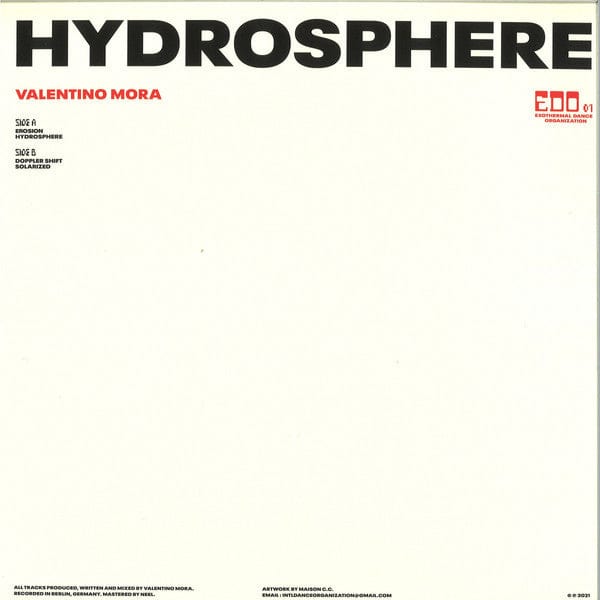 Valentino Mora - Hydrosphere (12") EDO Vinyl