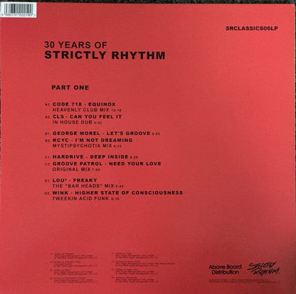 Various - 30 Years Of Strictly Rhythm Part One (2x12") Strictly Rhythm Vinyl 5060731222190