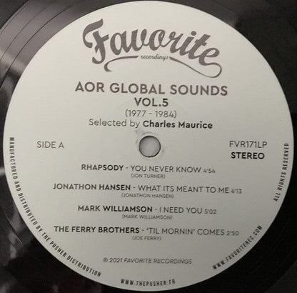 Various - AOR Global Sounds 1977-1984 (Volume 5) (LP) Favorite Recordings Vinyl