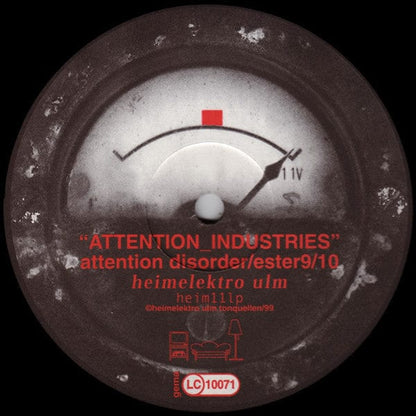 Various - Attention_Industries (12") Heimelektro Ulm Vinyl