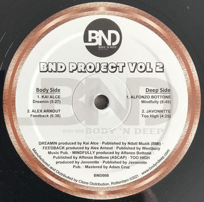 Various - BND Project Vol 2 (12") Body 'N Deep Vinyl