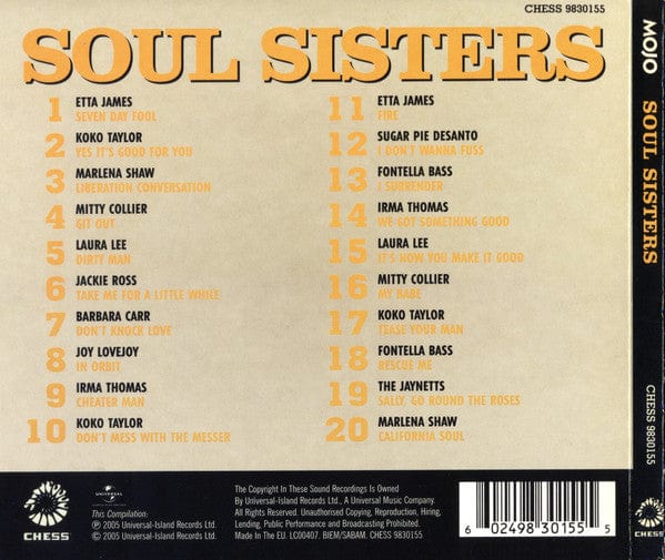 Various - Chess Soul Sisters (CD) Chess CD 602498301555
