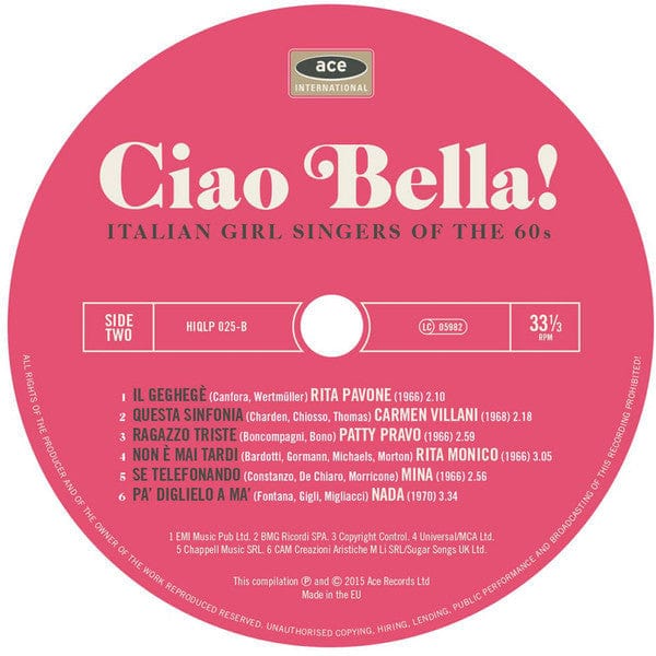 Various - Ciao Bella! (LP, Comp, RM, Whi) Ace