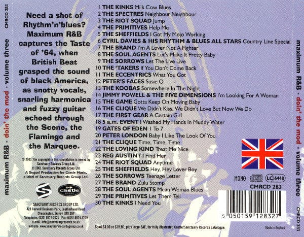 Various - Doin' The Mod Volume Three - Maximum R&B (CD) Castle Music CD 5050159128327