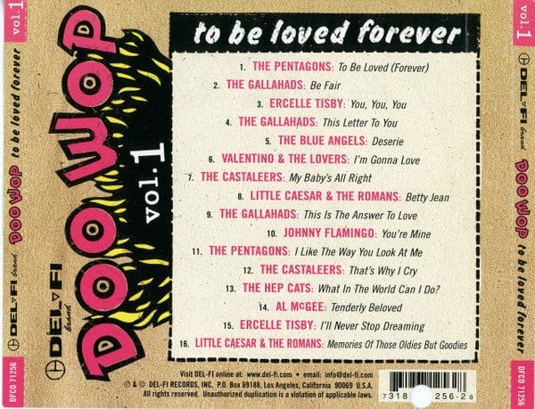 Various - Doo Wop Vol. 1 To Be Loved Forever (CD) Del-Fi Records CD 731867125628