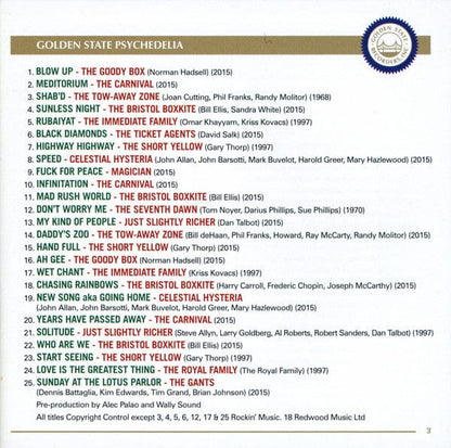 Various - Golden State Psychedelia (CD) Big Beat Records CD 029667433129