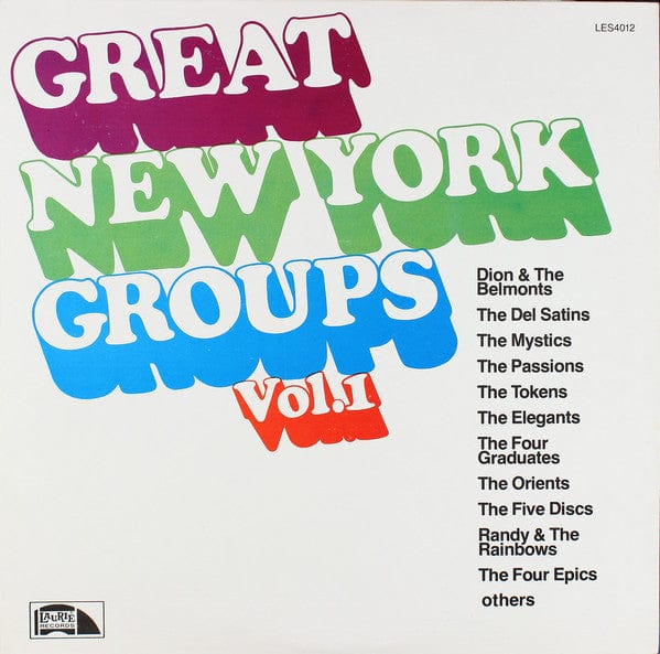 Various – Great New York Groups Vol.1 (LP, Laurie Records, 1978) Front Cover
