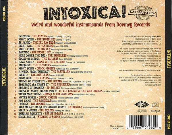 Various - Intoxica! (Strange And Sleazy Instrumental Sounds From The Socal Suburbs) (CD) Ace CD 029667019620