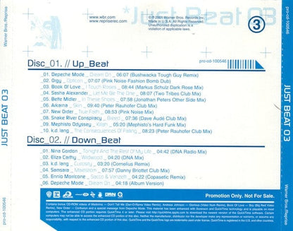 Various - Just Beat 03 (WMC Sampler) (CD) Warner Bros. Records,Reprise Records,Qwest Records,Mute,Elementree Records,Ruffnation Records CD 052507
