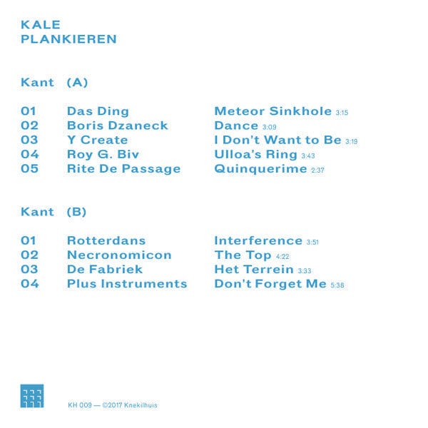 Various - Kale Plankieren - Dutch Cassette Rarities 1981 – 1985 Volume I (LP) Knekelhuis Vinyl