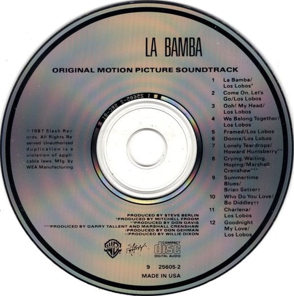 Various - La Bamba (Original Motion Picture Soundtrack) (CD) Slash,Warner Bros. Records CD 075992560528