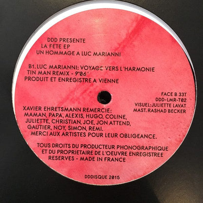 Various - La Fete EP (Un Hommage A Luc Marianni) (12") DDD (9) Vinyl