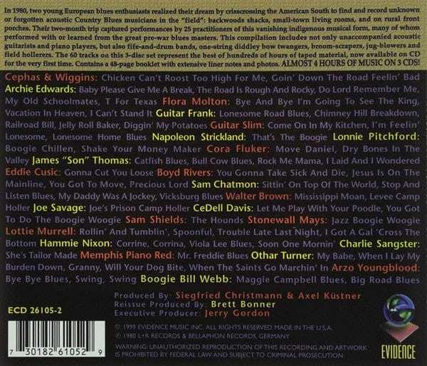 Various - Living Country Blues - An Anthology (3xCD) Evidence (5) CD 730182610529