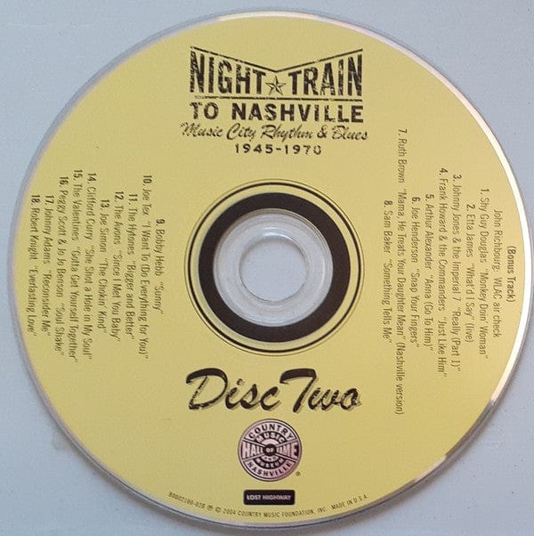 Various - Night Train To Nashville: Music City Rhythm & Blues, 1945-1970 (2xCD) Lost Highway,Country Music Hall Of Fame And Museum CD 602498618240