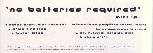 Various - No Batteries Required (12") Tomorrow Records Vinyl