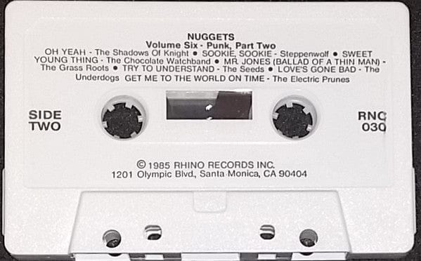 Various - Nuggets Volume Six: Punk, Part II (Cassette) Rhino Records (2) Cassette