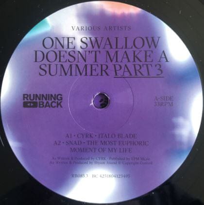 Various - One Swallow Doesn't Make A Summer Part 3 (12") Running Back Vinyl 4251804123495