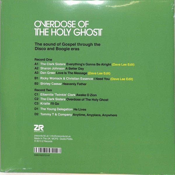 Various - Overdose Of The Holy Ghost (The Sound Of Gospel Through The Disco And Boogie Eras) (2x12") Z Records Vinyl 5060162572147