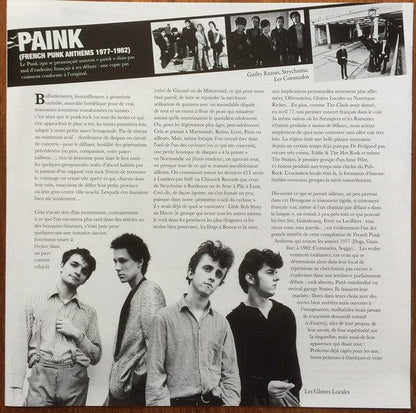Various - Paink (French Punk Anthems 1977-1982) (LP) Born Bad Records Vinyl 3521381527223