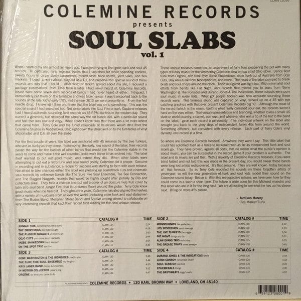 Various - Soul Slabs Vol. 1 (2xLP) Colemine Records Vinyl 659123080057