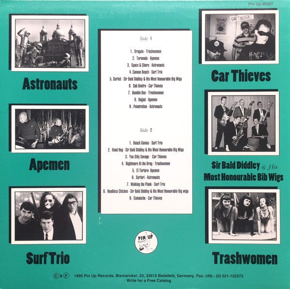 Various – Surfin Around The World (LP, Pin Up Records, 1995) Back Cover
