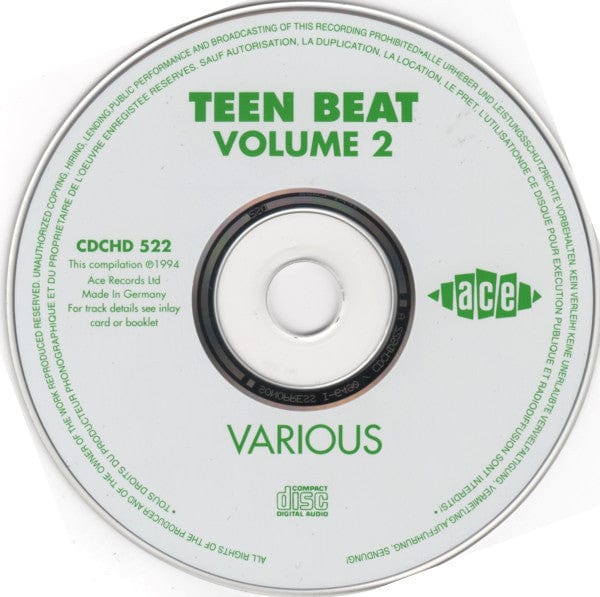 Various - Teen Beat Volume 2 (CD) Ace CD 029667152228