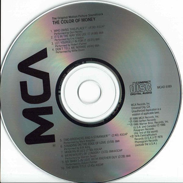 Various - The Color Of Money - The Original Motion Picture Soundtrack (CD) MCA Records CD 076732618929