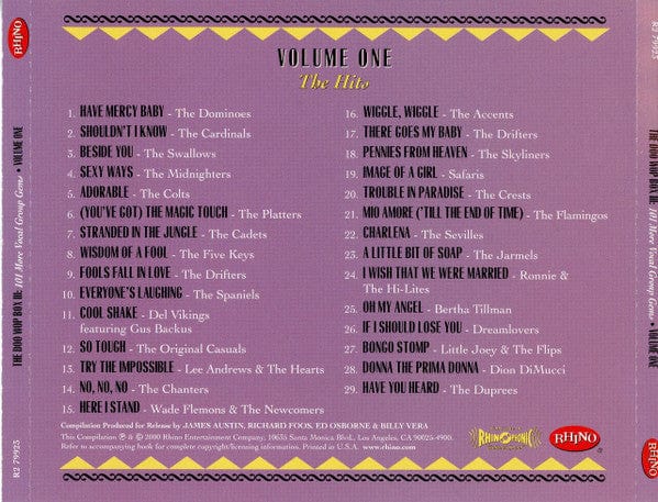 Various – The Doo Wop Box III - 101 More Vocal Group Gems (4xCD+Box Set, Rhino Records, 2000) Image 3