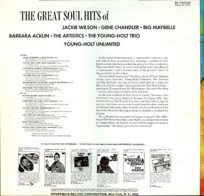 Various - The Great Soul Hits Of Jackie Wilson - Gene Chandler - Big Maybelle - Barbara Acklin - The Artistics - Young-Holt Unlimited (LP, Comp, Pin) on Brunswick at Further Records