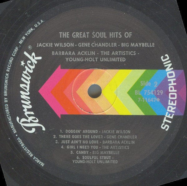Various - The Great Soul Hits Of Jackie Wilson - Gene Chandler - Big Maybelle - Barbara Acklin - The Artistics - Young-Holt Unlimited (LP) Brunswick Vinyl 71164642
