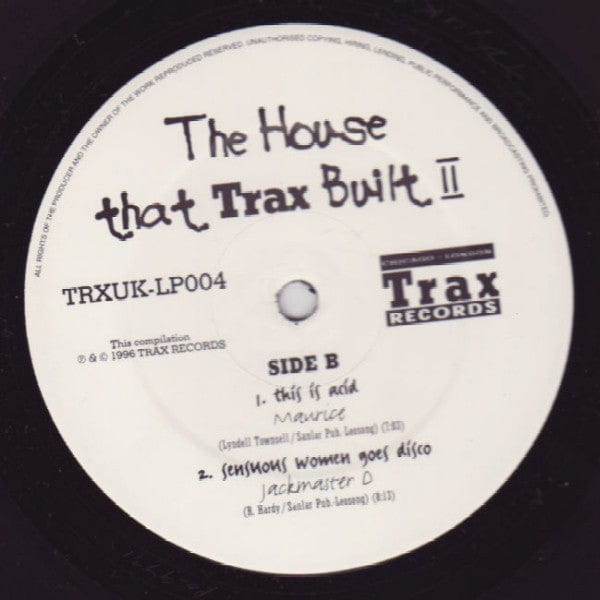 Various - The House That Trax Built II (2xLP, Comp) on Trax Records at Further Records