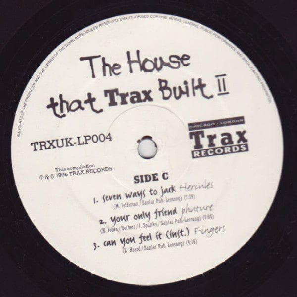 Various - The House That Trax Built II (2xLP, Comp) on Trax Records at Further Records
