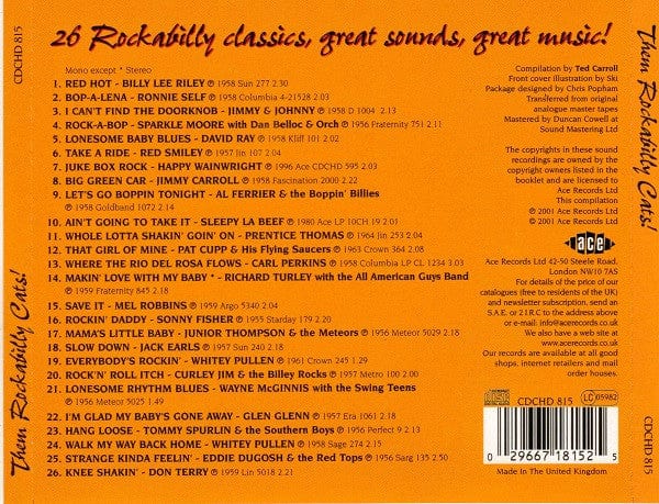 Various - Them Rockabilly Cats! (CD) Ace CD 029667181525