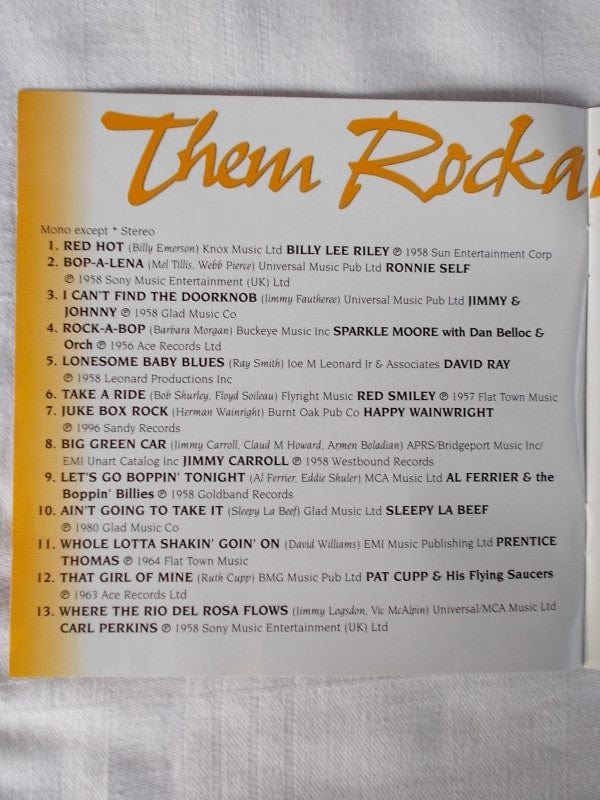 Various - Them Rockabilly Cats! (CD) Ace CD 029667181525