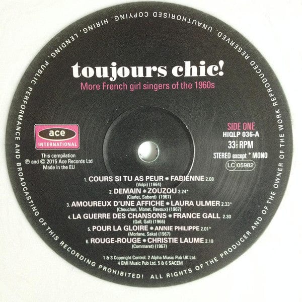 Various - Toujours Chic! (LP, Comp, Lav) Ace