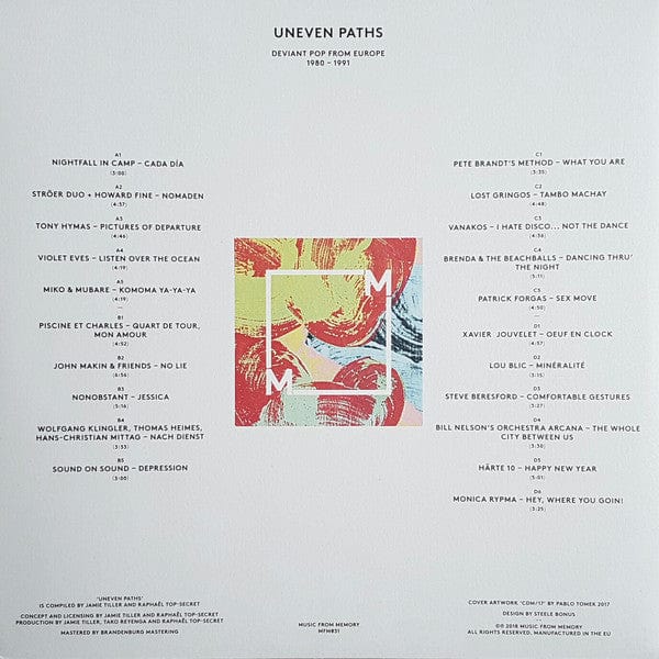 Various - Uneven Paths: Deviant Pop From Europe 1980-1991 (2xLP) Music From Memory Vinyl 0783024551337