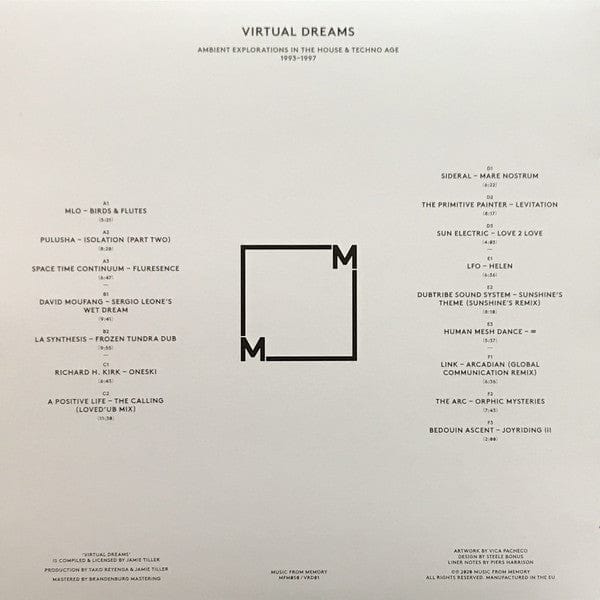 Various - Virtual Dreams (Ambient Explorations In The House & Techno Age, 1993-1997) (LP) on Music From Memory at Further Records