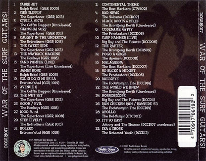 Various – War Of The Surf Guitars! (CD, Golly Gee Records, 2002) Image 3
