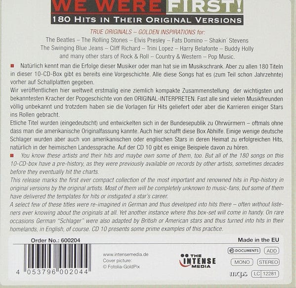 Various - We Were First! (180 Hits In Their Original Versions) (10xCD) The Intense Media,Documents CD 4053796002044
