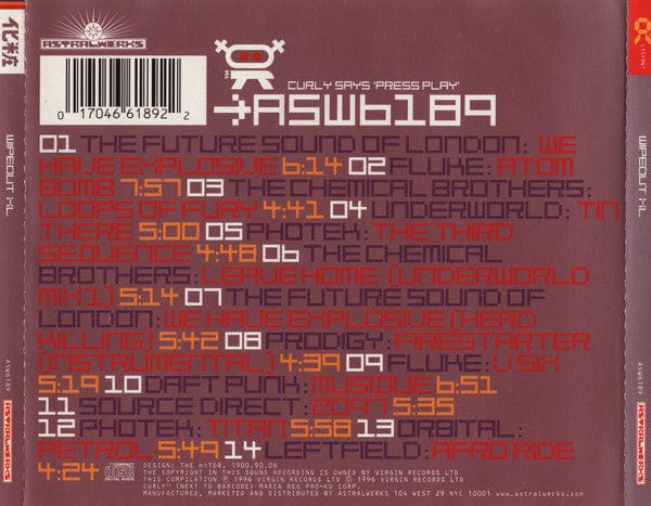 Various - Wipeout XL (CD) Astralwerks,Astralwerks CD 017046618922