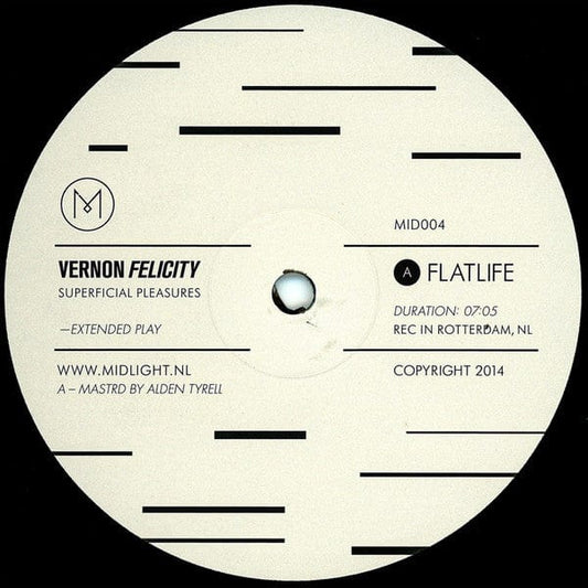 Vernon Felicity – Superficial Pleasures EP (12", 180gr, Midlight Records, 2014) Front Cover