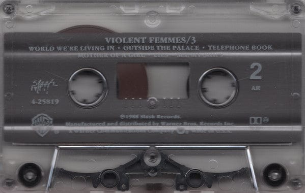 Violent Femmes - 3 (Cassette) Slash,Warner Bros. Records Cassette 075992581943