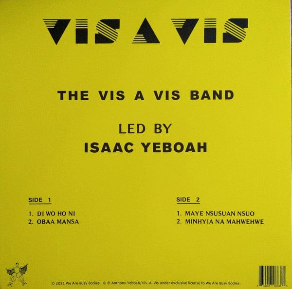 Vis A Vis - Di Wo Ho Ni (LP) We Are Busy Bodies Vinyl 634457066380