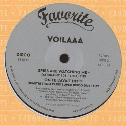 Voilaaa - On Te L’Avait Dit / Spies Are Watching Me (Remixes) (12") Favorite Recordings Vinyl 3760179353884