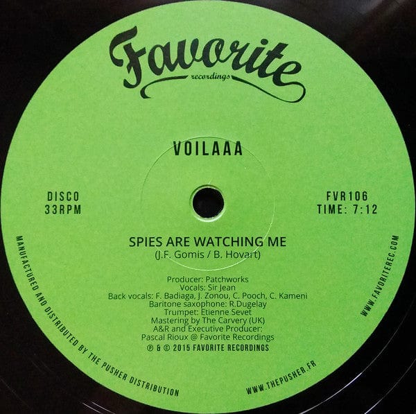 Voilaaa - Spies Are Watching Me (12") Favorite Recordings Vinyl 3760179353228